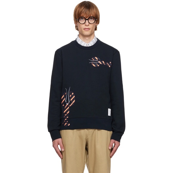 Thom Browne Navy Lobster Sweatshirt Size 1 (Small) - Picture 1 of 6